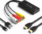 RCA to HDMI Converter, AV to HDMI Adapter, Composite to HDMI, Supports 1080P, PAL/NTSC for WII/WII U/PS1/PS2/PS3/Xbox