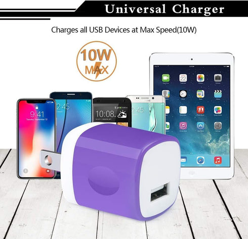 USB Charger, 5-Pack 1A/5V USB Power Home Travel Adapter Wall Charger, Compatible with Phone, iPad, Samsung, LG