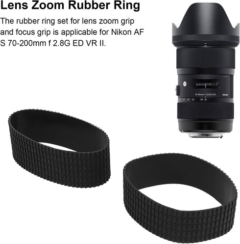 Camera Lens Rubber for Nikon AF S 70-200mm f 2.8G ED VR II, Rubber Lens Repair Kit for Zoom and Focus Grip