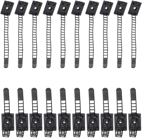 Cable Nylon Ties - 20 Pieces Black Desktop Wire Classification Organizer Ties