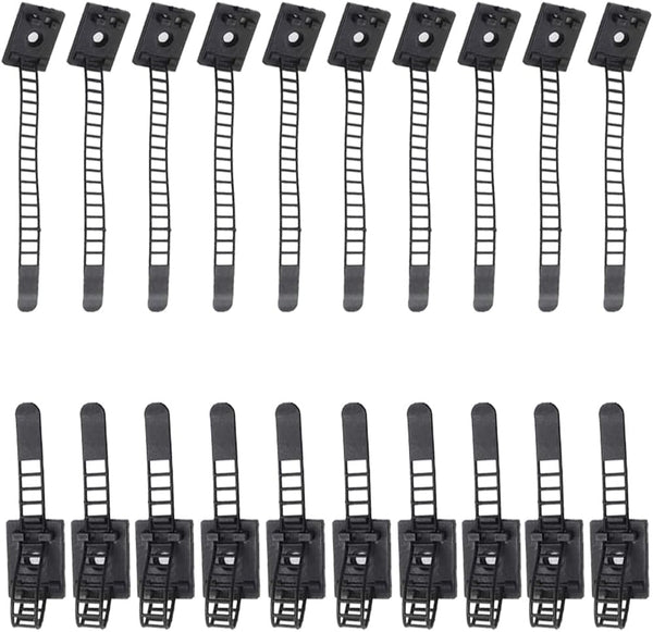 Cable Nylon Ties - 20 Pieces Black Desktop Wire Classification Organizer Ties