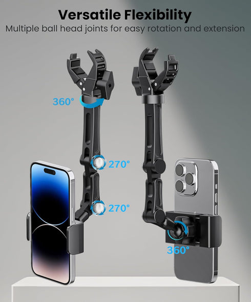 Rear View Mirror Phone Holder, Rotatable and Retractable Car Phone Holder Mount, Car Truck Essentials Accessories