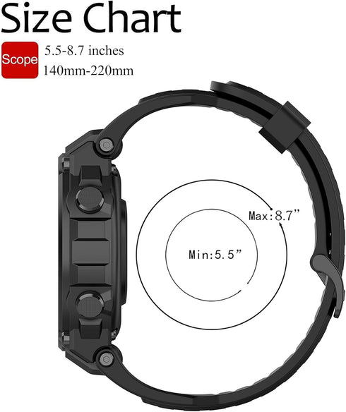 QGHXO Band for Amazfit T-Rex – Soft Silicone Replacement Band for Amazfit T-Rex/T-Rex Pro Smartwatch