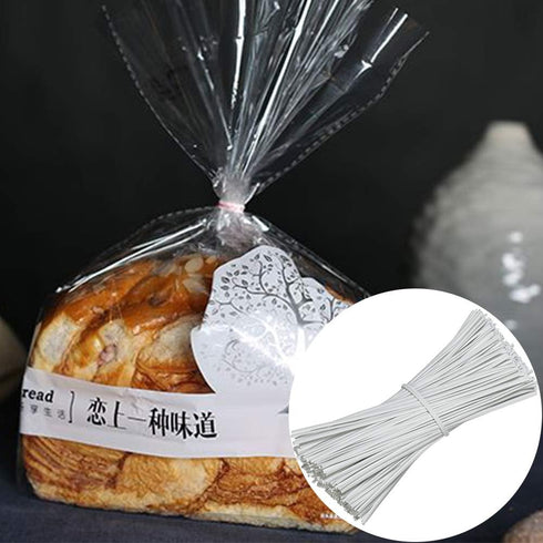 SumDirect 1000pcs 4 Inch Twist Ties, Reusable White Plastic Coated Cable Wire Ties for Bags, Bread, Household and Office