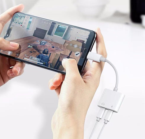 USB C Adapter for Headphones 2-in-1, USB C to Dual Headphone and Charger Adapter Splitter for MacBook Pro.