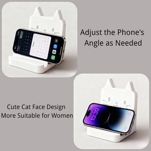 YFLCFCX Personalized Phone Stand for Desk with Two Slots, Custom Phone Holder for Desk, Heavy Real Resin Phone Stands