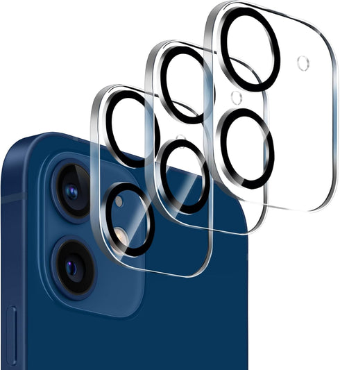Tempered Glass Camera Lens Protector for iPhone 12 6.1" - 3 Pack, Ultra HD, 9H Hardness, Anti-Scratch, Easy Install,