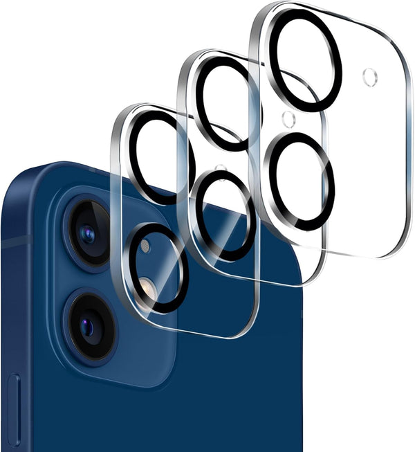 Tempered Glass Camera Lens Protector for iPhone 12 6.1" - 3 Pack, Ultra HD, 9H Hardness, Anti-Scratch, Easy Install,