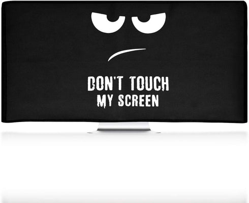 kwmobile Computer Monitor Cover for 34-35" Monitor, Don't Touch My Screen White/Black Design