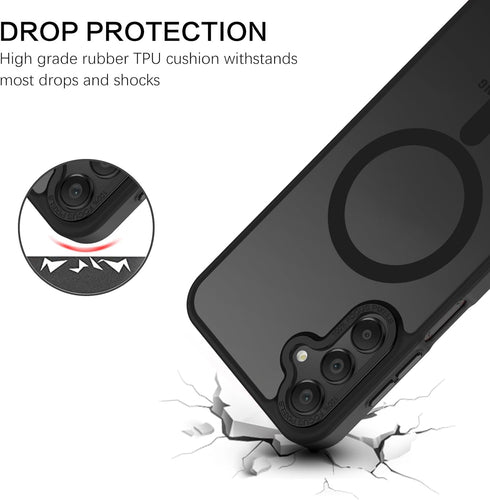 BENTOBEN Galaxy A15 5G Case, Slim Shockproof Translucent Matte Cover, Compatible with MagSafe, Black for Men & Women.
