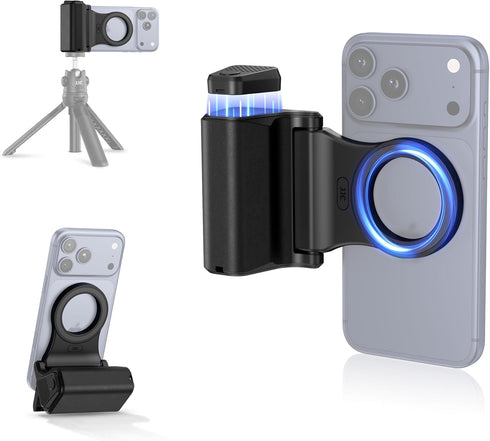JJC Upgraded Magnetic Phone Camera Grip with Remote, Cell Phone Camera Grip Handle