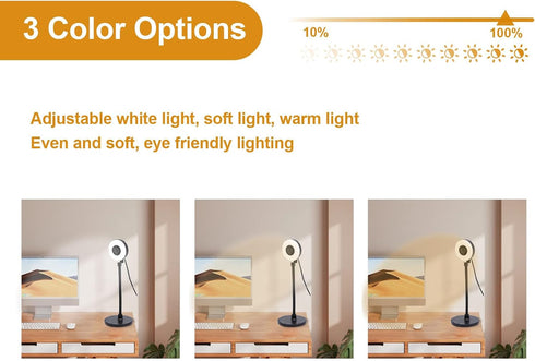 SASKATE 5MP Webcam with Fill Light Built in Mic AF Touch Control, Auto Focus USB Web Cam Bendable Rod, for Online
