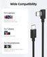 SUNGUY 3FT USB C to USB C Cable 2-Pack, 60W Right Angle Charging Cord for iPhone 15 Pro Max, Samsung Galaxy S23,