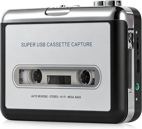 Gxyamen Cassette Tape Player Recorder, Cassette to MP3 Converter with Software, Compatible with