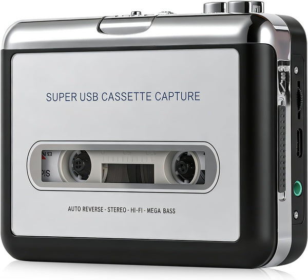 Gxyamen Cassette Tape Player Recorder, Cassette to MP3 Converter with Software, Compatible with
