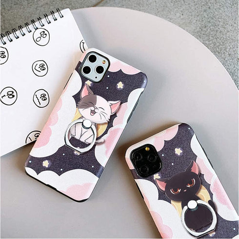 Cat Phone Ring Stand Holder - 360 Rotation Finger Ring Grip Stand for Cellphones, Smartphones, and Tablets
