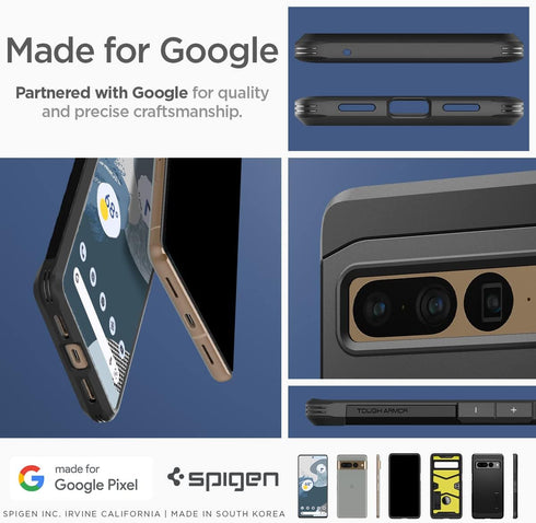 Shopify SEO: Spigen Tough Armor Case - Black for Google Pixel 7 Pro, Durable Protection & Stylish Design.