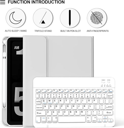 KENKE iPad 10th Generation Case with Detachable Wireless Keyboard, 10.9 inch 2022