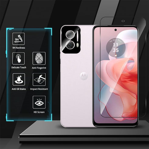 2+2 Pack Screen Protector for Motorola Moto G Power 5G (2024) Tempered Glass Screen Protector + Camera Lens Protector, Full Coverage 9H Tempered Glass Film, Anti Scratch for Moto G Power 5G