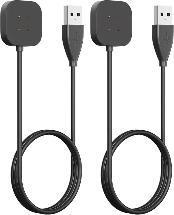 2 Pack Charger for Fitbit Sense/Sense 2/Versa 4/Versa 3, Replacement 3.3ft USB Magnetic Fast Charging Cable Dock