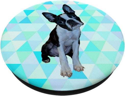 Cool Graphic Dog Gift - I Love Boston Terrier Puppy Dogs PopSockets Swappable PopGrip