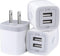 Charger Block, USB Wall Charger, Double USB Fast Charging Cube Block, 2.1A Power Adapter, 3Pack for iPhone and Samsung