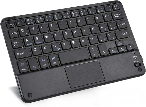 Yoidesu 7 Inch Wireless Keyboard with Touchpad, Mini Bluetooth Touchpad Keyboard for Tablets, Laptops, and Desktop