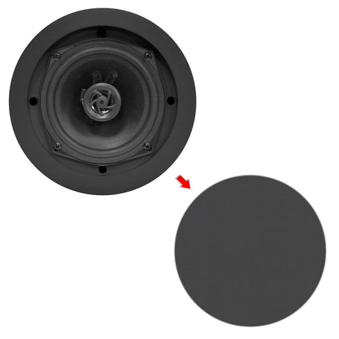 Pyle PDIC61RDBK In-Wall/In-Ceiling Dual 6.5-Inch Speaker System, 2-Way, Flush Mount, Black (Pair)