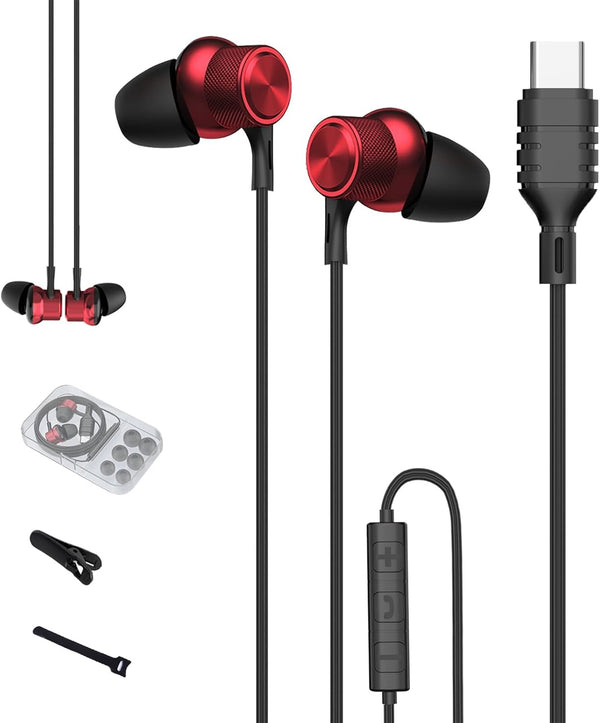 USB C Wired Earbuds, Type C Headphones with Deep Bass for iPhone 15 Pro Max, Samsung Galaxy A53/A54, OnePlus 10, Google