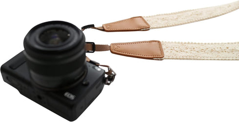 UNIKSTRAP Original Design Personalized Adjustable Camera Strap Cream Graceful & Vintage Lace, Fit for Canon Nikon Sony