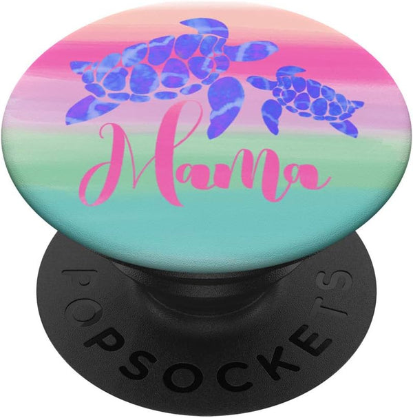 Mama Sea Turtle Mother's Day Gift - Watercolor Sea Animals PopSockets Swappable PopGrip