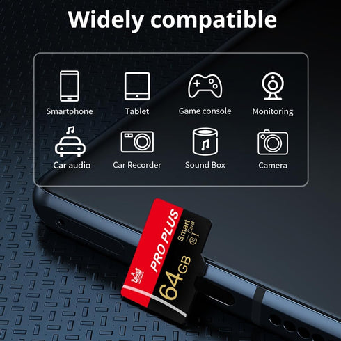 Bliksem 3 Pack 64GB C10 A1 (64GB-3 Pack) Memory Card with Adapter, High Speed TF Card, UHS-I Memory TF Card
