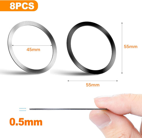 CoguZed 8 Pcs Universal Ring Magnet Sticker, Ultra-Thin Magnetic Adapter for Wireless Charger, Compatible with MagSafe