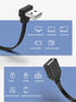 2PCS 90 Degree USB2.0 Extension Cable Flat Right Angle USB Male to Female Adapter Short Soft USB Cable 8inch