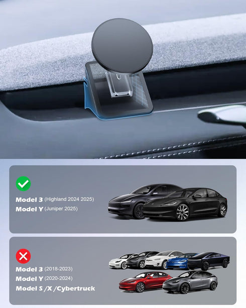 CloudValley 3 360 2025, 17/16/15/14/13/12 Magnetic Phone Mount for Tesla Model Highland Model Y Juniper, Strong Grip