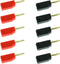 Maxmoral 10pcs Mini 2mm Stackable Banana Plug Wire Cable Connector (Red+Black)