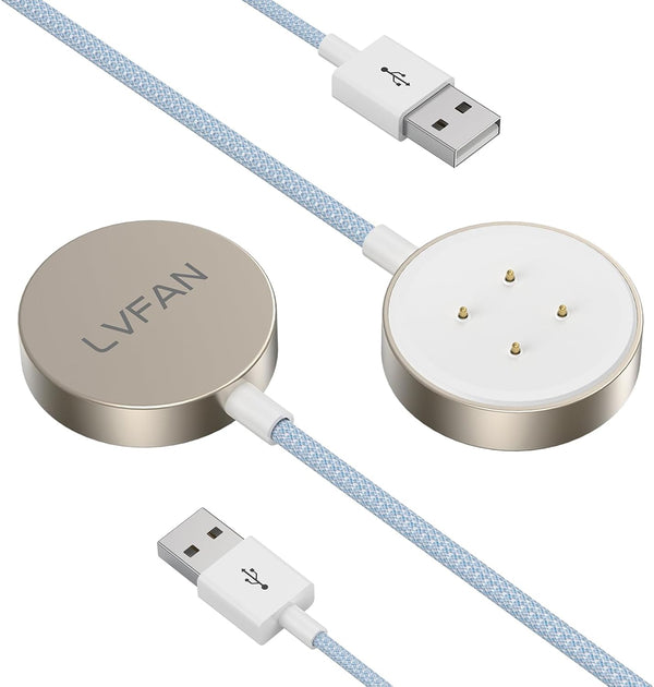 LVFAN Charger for Fitbit Versa 4/Sense 2/Pixel Watch 2, Replacement Charging Cable Accessories Nylon Braided Cord for