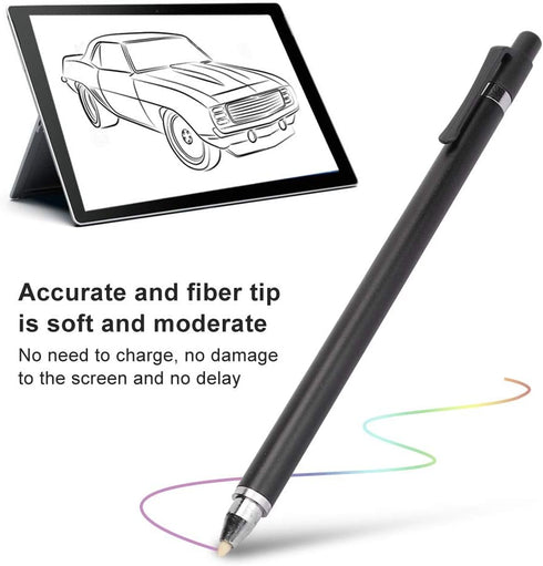 Universal Pen, Battery Pencils with High Sensitivity & Palm Rejection, Double Headed Phone Tablet Pen (Black)