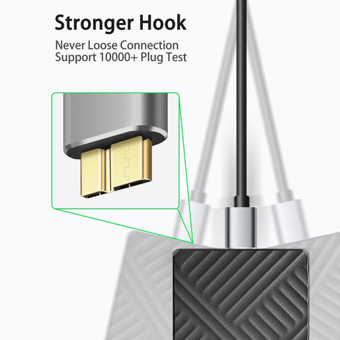 USB 3.0 A Male to Micro B Cable, 1.5ft Sync Cord for Toshiba, Seagate, Samsung, My Passport & More (Black & Gold)