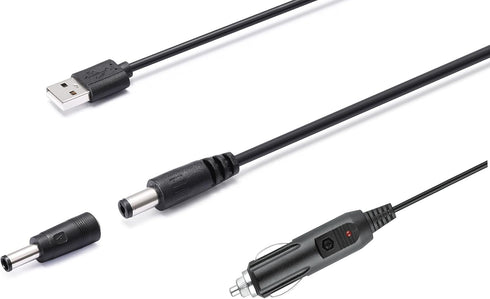 GutReise Universal 12V Car Charger(Max 10A) + 5V DC Power Cable,with 11 Connectors for DVD Player,Dash Camera,GPS,Bluetooth Speakers,Shaver Fans