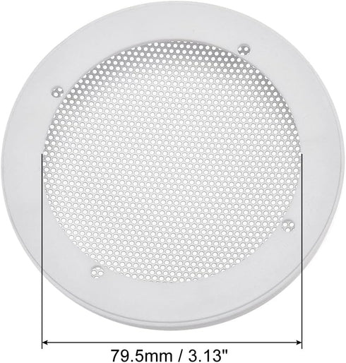 uxcell Speaker Grill Cover 3 Inch, 106.5mm Mesh Decorative Circle Subwoofer Guard Protector - White 2pcs