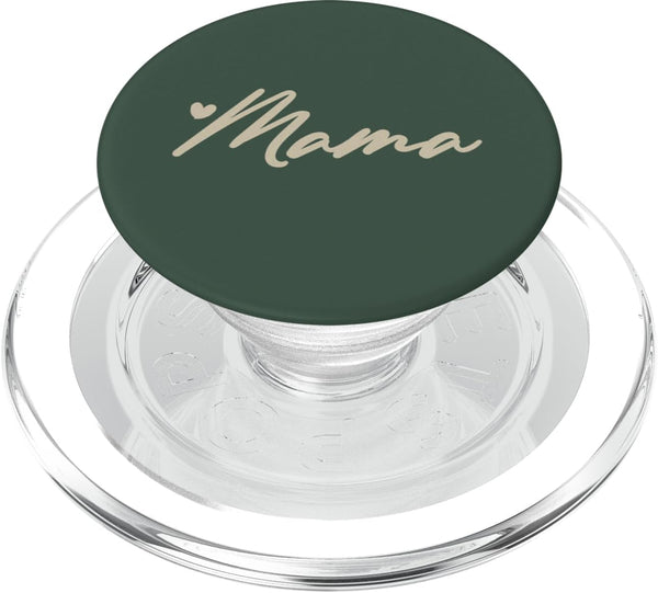 Mama Gifts & Designs for Girls Beige Hunter Green Heart Mama PopSockets PopGrip for MagSafe