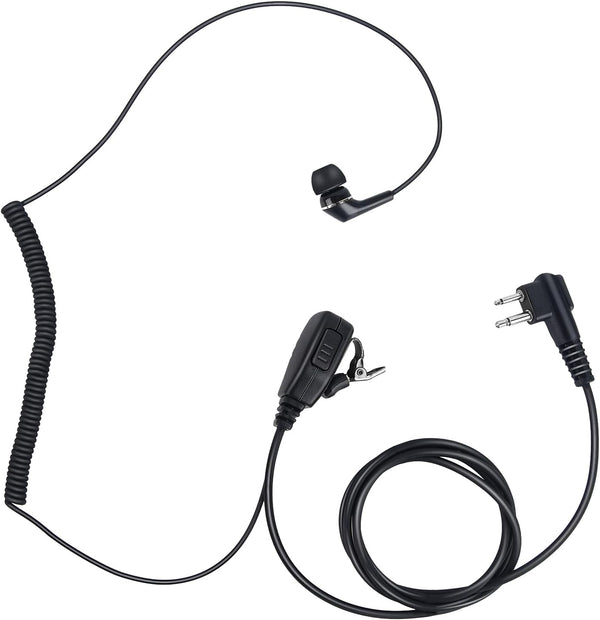 2 Pin Ear Bud in Ear Earbud Ptt Mic Earpiece, Two Way Radio Headset for Motorola Walkie Talkie CLS 1410 DLR1060 (Black,