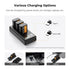 K&F Concept 3-Pack NP-FW50 Battery and 3-Slot Charger for Sony Alpha A6400 A6000 A6300 A6500 A5000