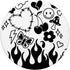 Graffiti Doodles Indie Aesthetic Drawing Daisy Smile Flames PopSockets Swappable PopGrip