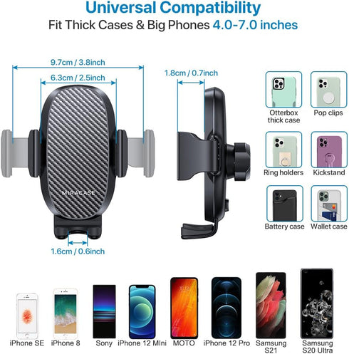 Miracase Universal Cup Phone Holder for Car, Rotatable & Adjustable Long Neck, Compatible with iPhone, Samsung & More