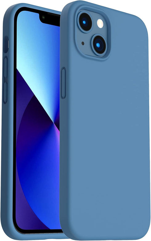 ORNARTO Shockproof Liquid Silicone Designed for iPhone 13 Case Gel Rubber Anti-Shock Cover