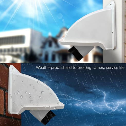 Universal Security Camera Sun Rain Cover Shield for Dome/Bullet Outdoor Camera, Protective Roof (White)