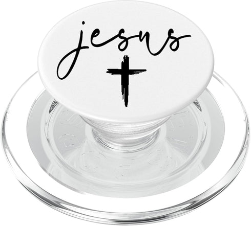 PopSockets PopGrip for MagSafe Jesus Cross Love Faith Easter Christmas Black Font White