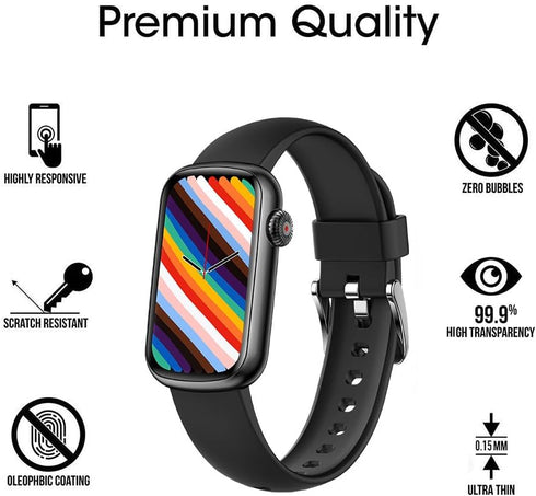 6 Pack Compatible with FITVII HM08 1.47 inch Fitness Tracker Screen Protector Film for MorePro HM08 1.47” Smartwatch Screen Protectors Foils Screen Cover Crystal Clear HD Anti-Scratch
